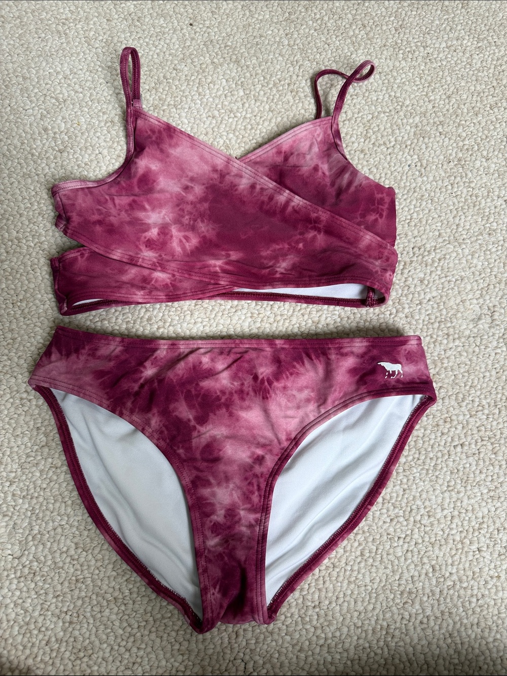 Abercrombie Kids Tie-Dye Wine Two-Piece Bikini Set